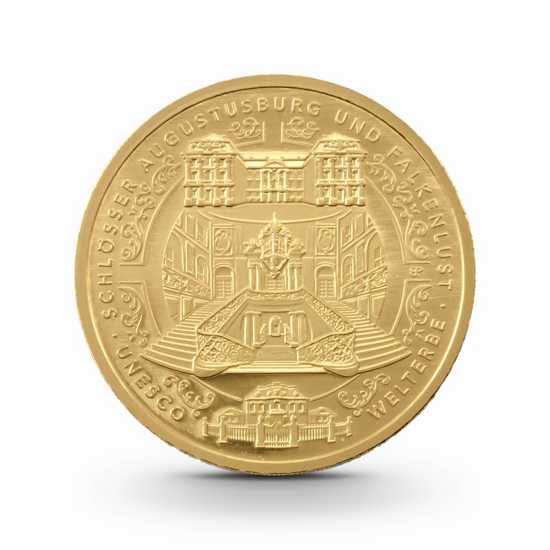 1 2 oz UNESCO Schlösser Augustusburg und Falkenlust Goldmünze 100